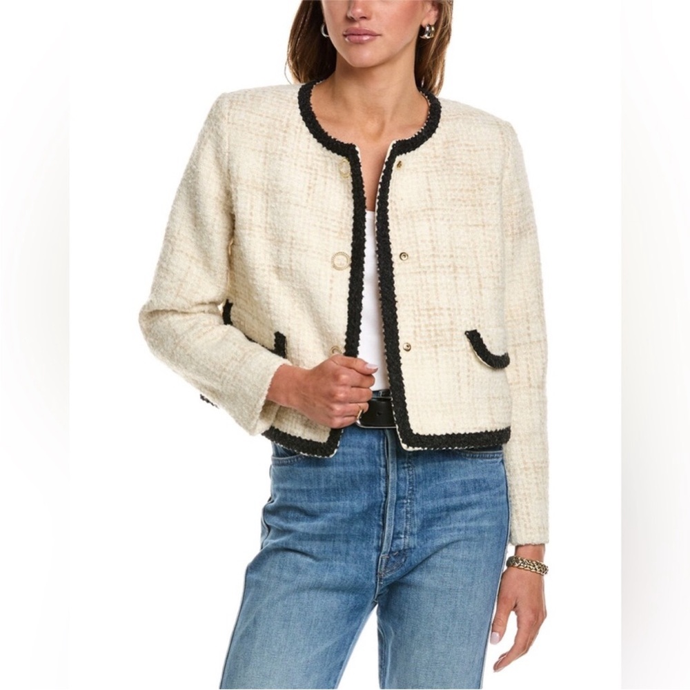 ba&sh Cream Blazer with Black Accents